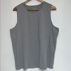CJ Banks 2X Women’s Gray & White Polka Dot Layering Tank Top #cotton #comfort
